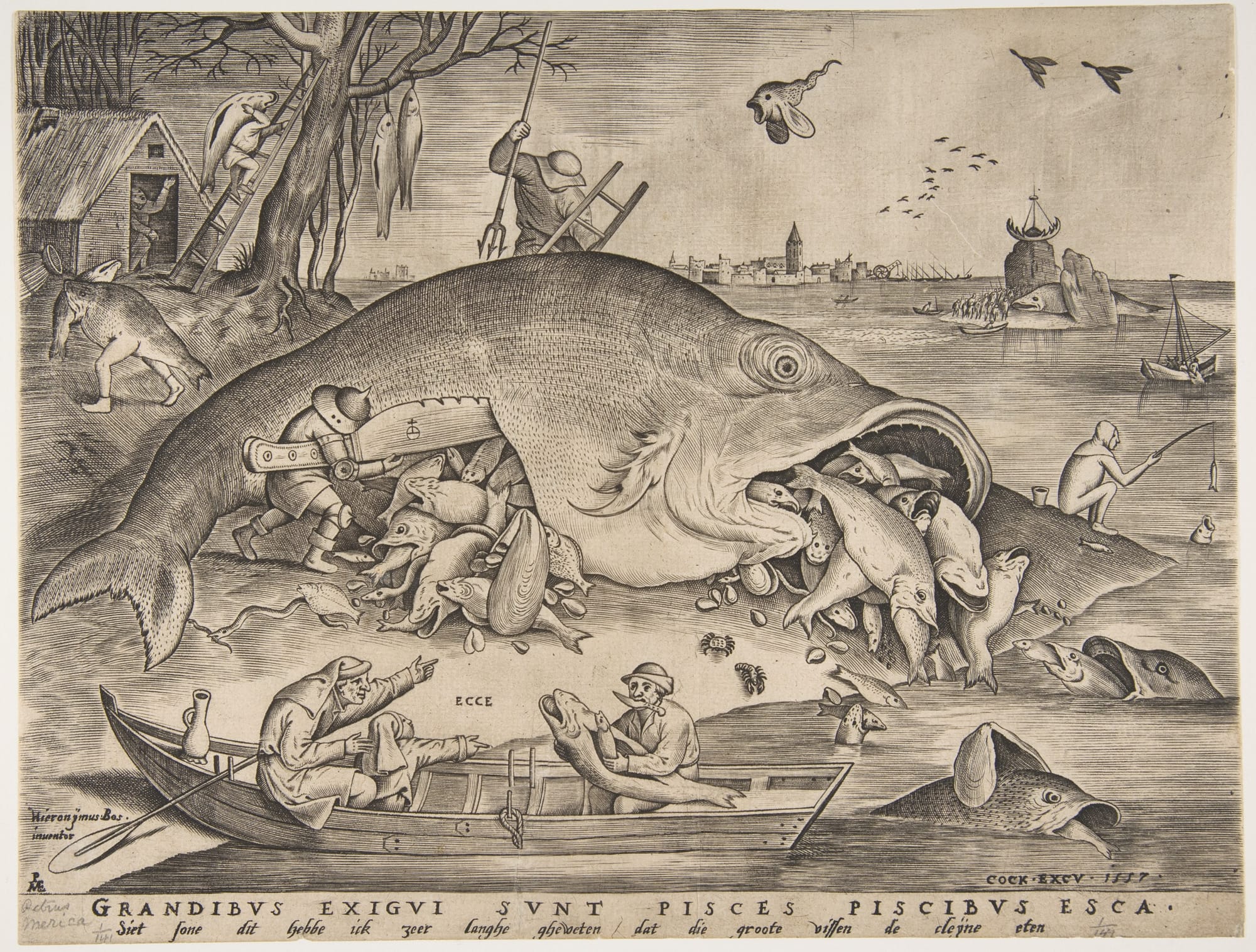 Pieter Bruegel the Elder – Big Fish Eat Little Fish, engraving: Pieter van der Heyden