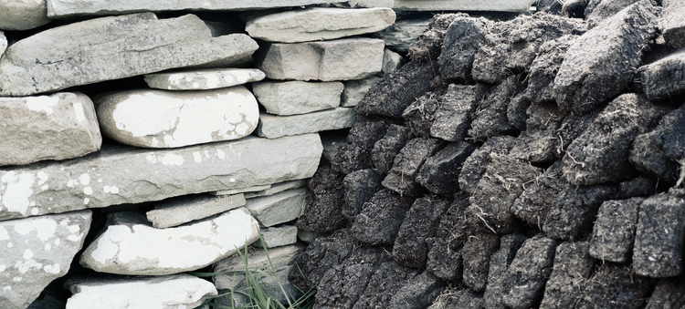 Peat stack, Crofting Museum, Shetland